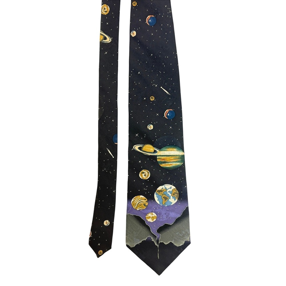 Le Space Tie‎ Silk Necktie Solar System Planets Galaxy Astronomy Science Teacher